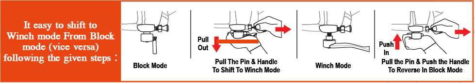 How to switch between retractable mode and winch mode